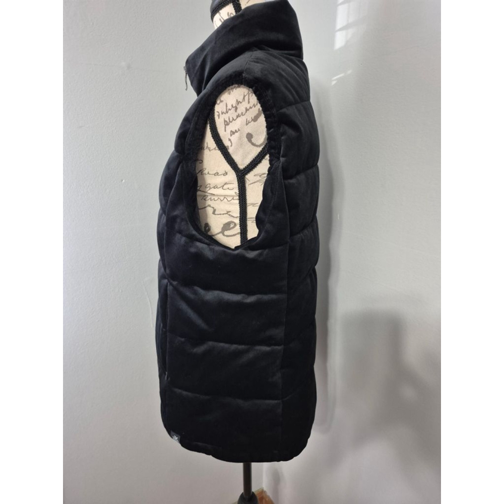 Women's ZEROXPOSUR Black Puffer Faux Suede Soft Zip Up Vest L - Picture 2 of 10